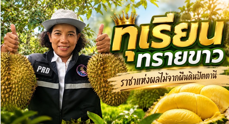 &ldquo;ทุเรียนทรายขาว&rdquo; ราชาแห่งผลไม้จากผืนดิน ต.ทรายขาว อ.โคกโพธิ์ จ.ปัตตานี