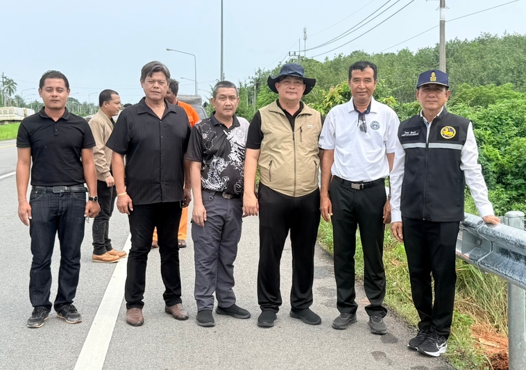 รองผู้ว่าฯ ปัตตานี ลงพื้นที่ตรวจรับพัสดุโครงการพัฒนาโครงข่ายคมนาคมทางหลวงหมายเลข 418 มุ่งยกระดับความปลอดภัยทางถนน
